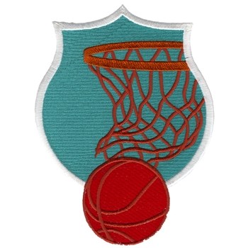 Basketball Crest Machine Embroidery Design