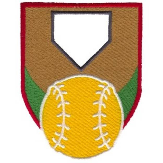 Picture of Softball Crest Machine Embroidery Design