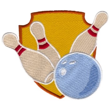Bowling Crest Machine Embroidery Design