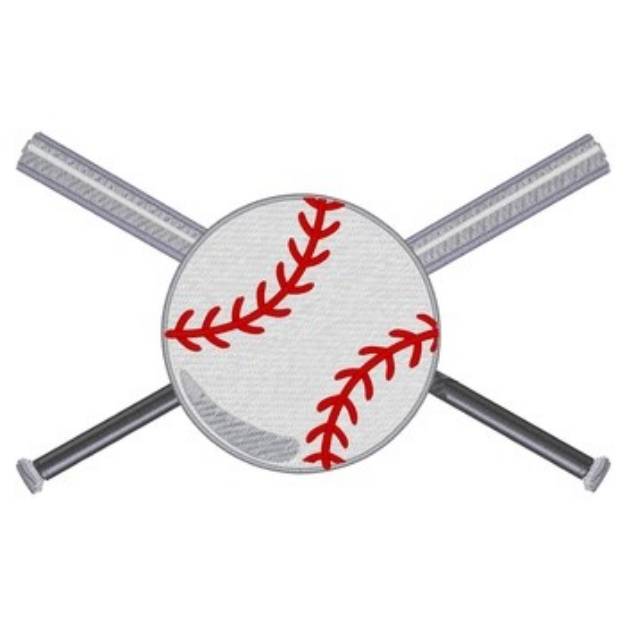Picture of Baseball And Bats Machine Embroidery Design