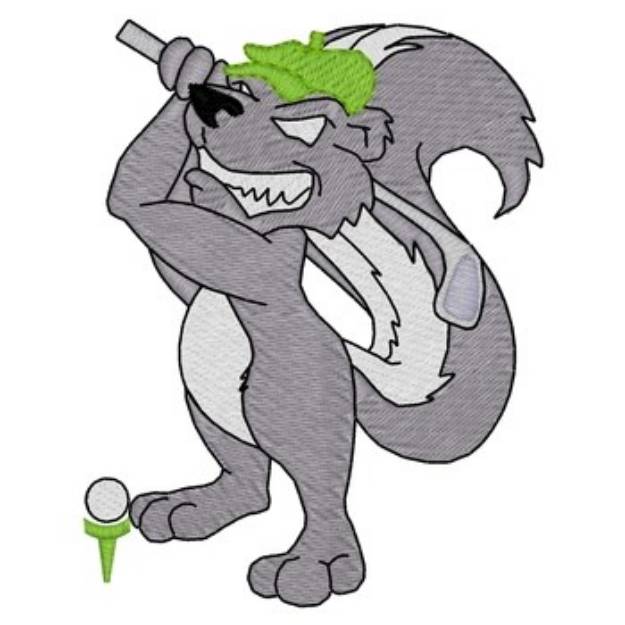 Picture of Mean Skunk Golfer Machine Embroidery Design