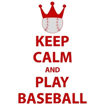 Keep Calm Play Baseball Machine Embroidery Design