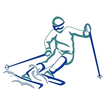 Downhill Skier Machine Embroidery Design
