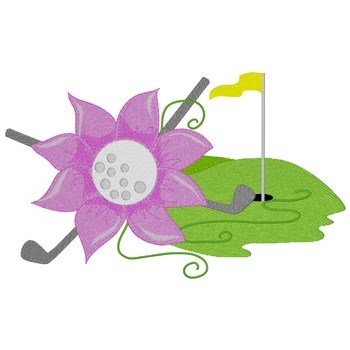 Ladies Golf Machine Embroidery Design