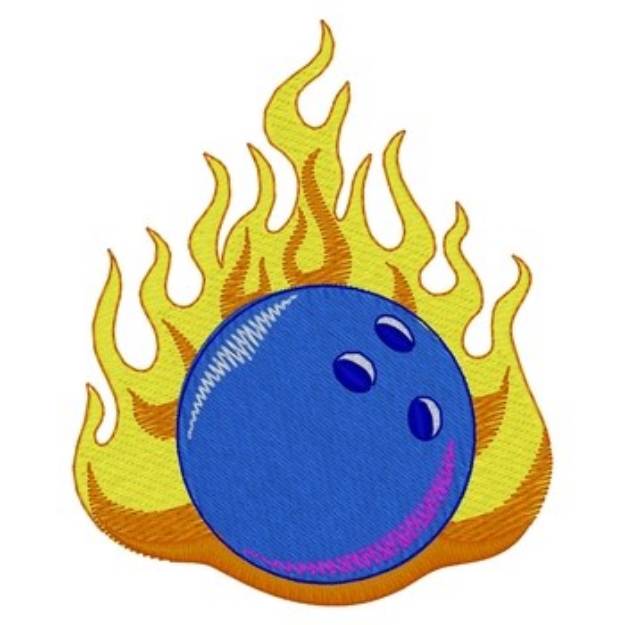 Picture of Flaming Bowling Ball Machine Embroidery Design