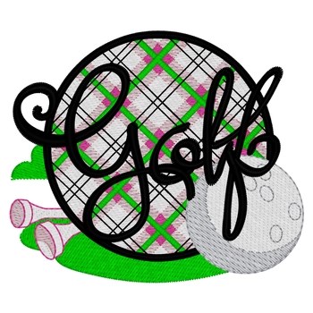 Womens Golf Logo Machine Embroidery Design