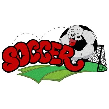 Kids Soccer Logo Machine Embroidery Design