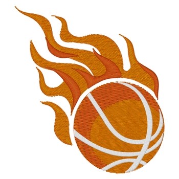 Flaming Basketball Machine Embroidery Design