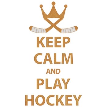 Keep Calm Play Hockey Machine Embroidery Design