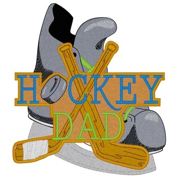Hockey Dad Machine Embroidery Design