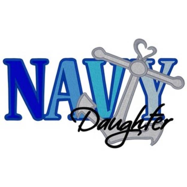 Picture of Navy Daughter Machine Embroidery Design