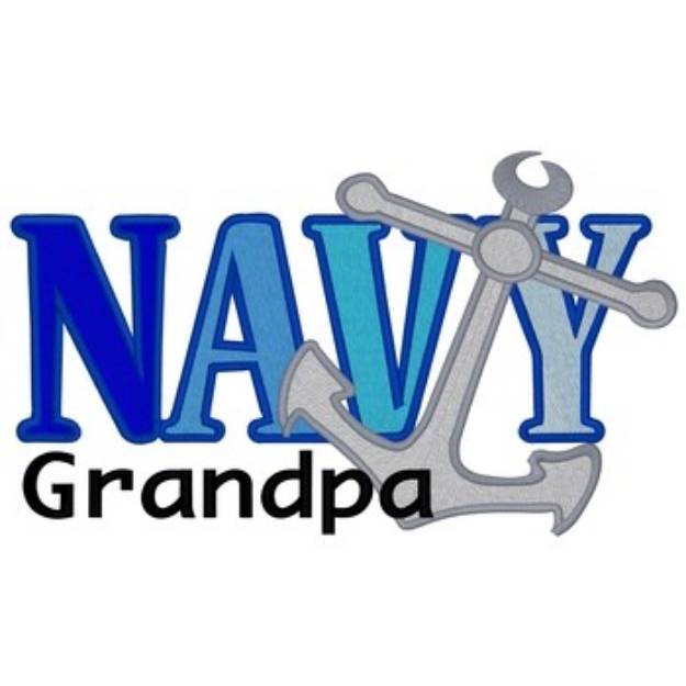 Picture of Navy Grandpa Machine Embroidery Design