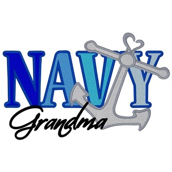 Navy Grandma Machine Embroidery Design
