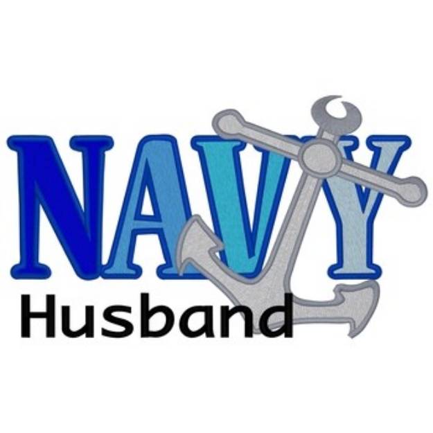 Picture of Navy Husband Machine Embroidery Design