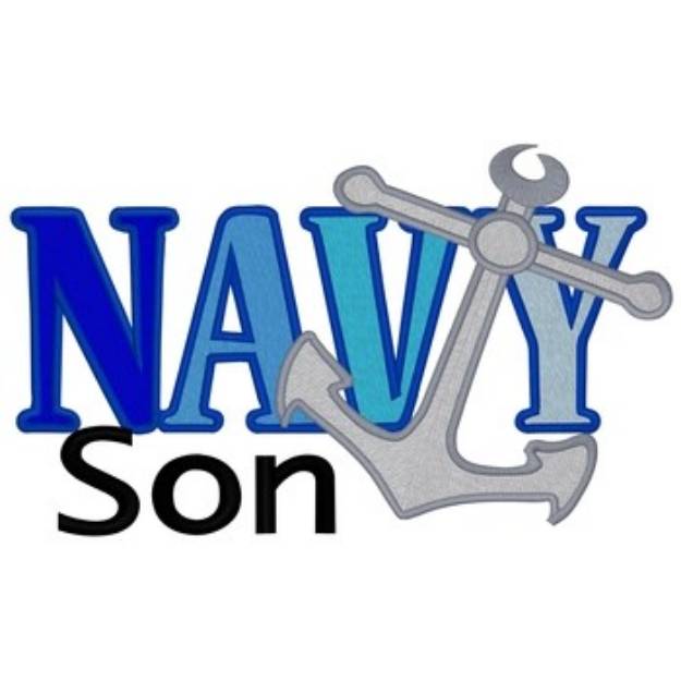 Picture of Navy Son Machine Embroidery Design