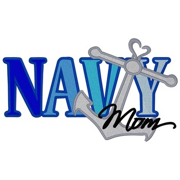 Navy Mom Machine Embroidery Design