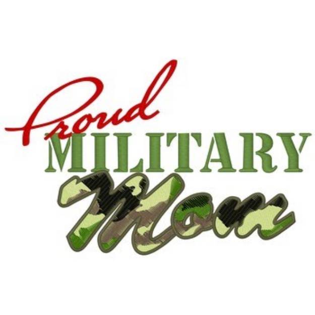 Picture of Proud Military Mom Machine Embroidery Design
