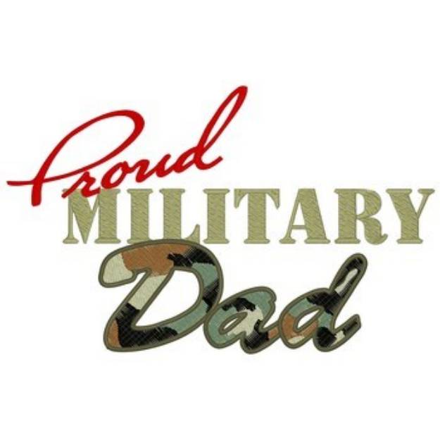Picture of Proud Military Dad Machine Embroidery Design