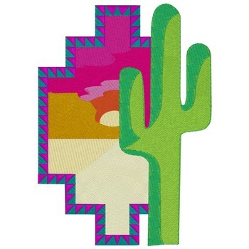 Cactus Scene Machine Embroidery Design