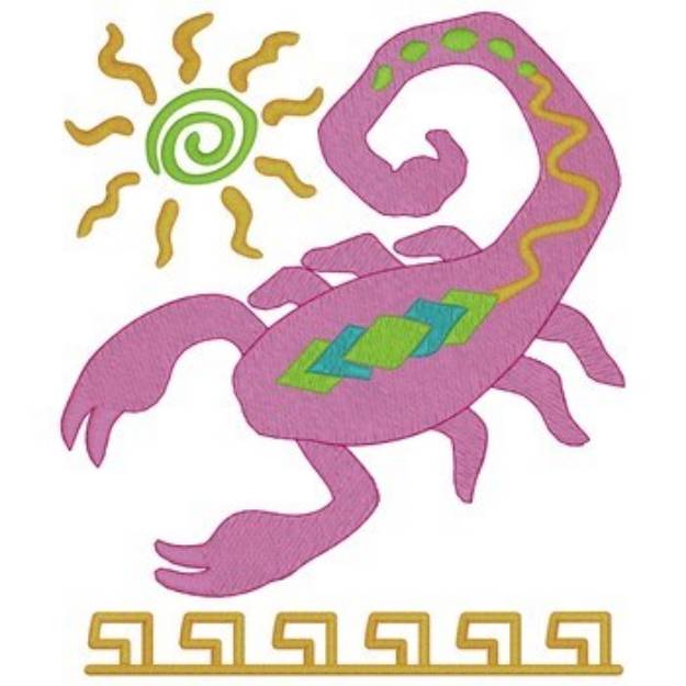 Picture of Colorful Scorpion Machine Embroidery Design