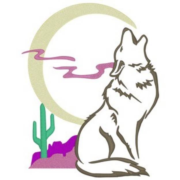 Picture of Howling Coyote Machine Embroidery Design