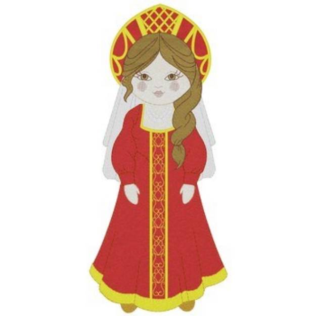 Picture of Russian Kokoshnik Girl Machine Embroidery Design