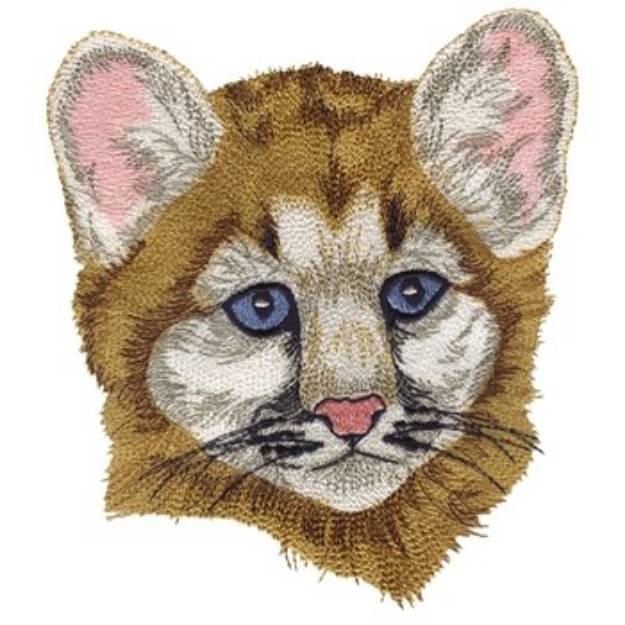 Picture of Baby Mountain Lion Head Machine Embroidery Design