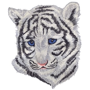 Baby White Tiger Head Machine Embroidery Design