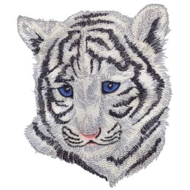Picture of Baby White Tiger Head Machine Embroidery Design