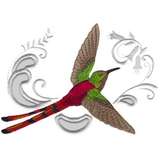 Picture of Red-tailed Comet Machine Embroidery Design