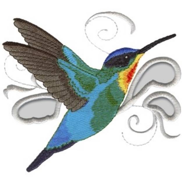 Picture of Fiery Throated Hummingbird Machine Embroidery Design