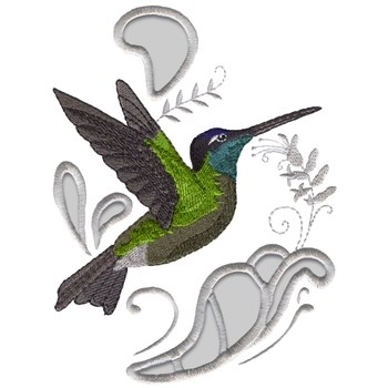 Magnificent Hummingbird Machine Embroidery Design