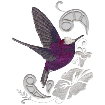 Snow Cap Hummingbird Machine Embroidery Design