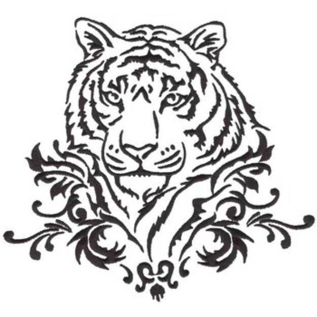 Picture of Damask Tiger Machine Embroidery Design