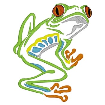 Tree Frog Outline Machine Embroidery Design