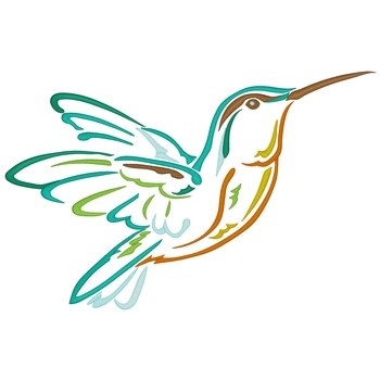 Hummingbird Outline Machine Embroidery Design