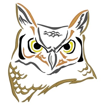 Great Horned Owl Machine Embroidery Design
