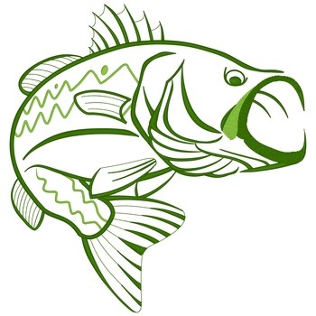 Bass Outline Machine Embroidery Design