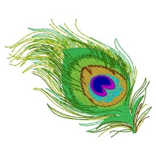 Picture of Peacock Feather Machine Embroidery Design