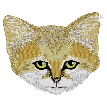 Sand Cat Head Machine Embroidery Design