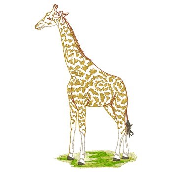 Standing Giraffe Machine Embroidery Design