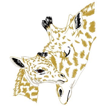 Giraffe Mom And Baby Machine Embroidery Design