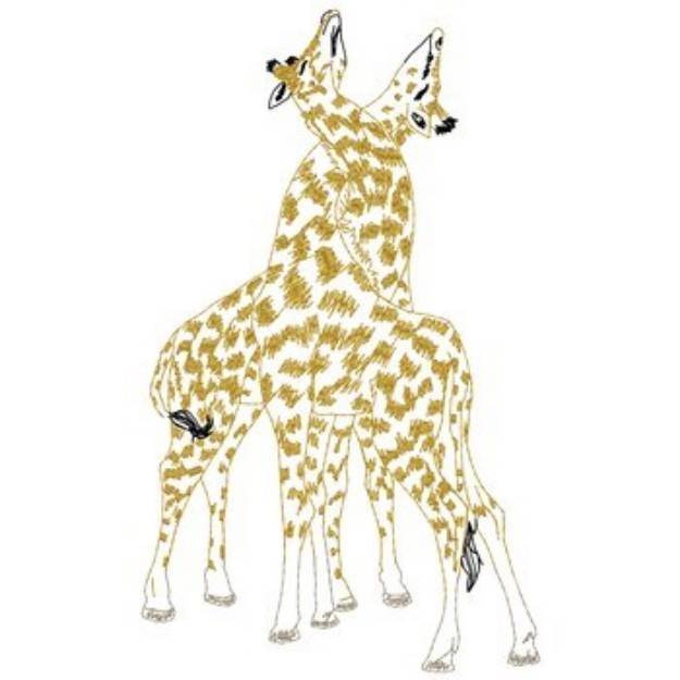 Picture of Two Giraffes  Machine Embroidery Design
