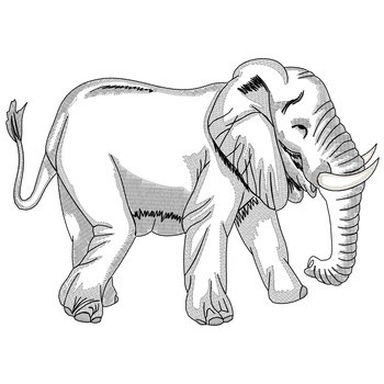 African Elephant Machine Embroidery Design