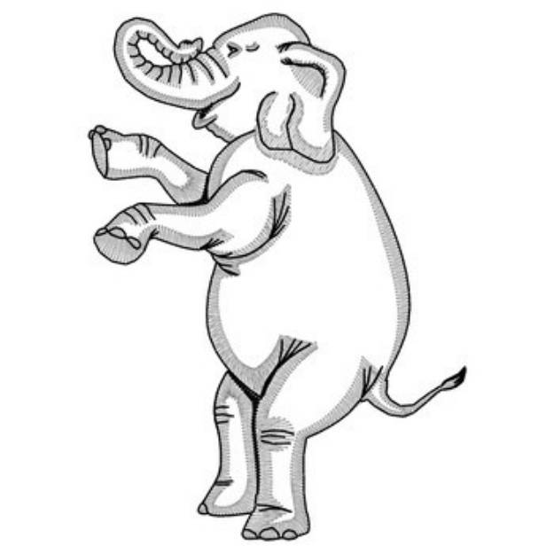 Picture of Rearing Elephant Machine Embroidery Design