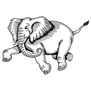 Charging Elephant Machine Embroidery Design