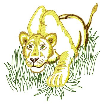 Lioness Hunt Machine Embroidery Design
