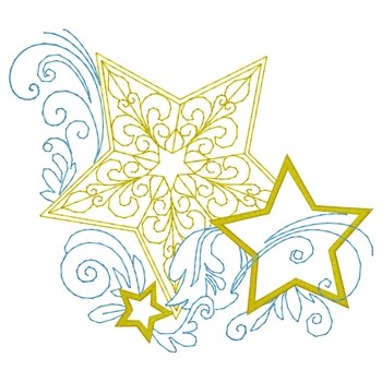 Fancy Stars Machine Embroidery Design
