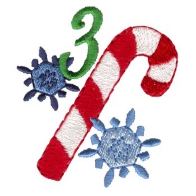Picture of Candy Cane 3 Machine Embroidery Design