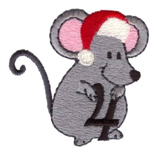 Picture of Christmas Mouse 4 Machine Embroidery Design